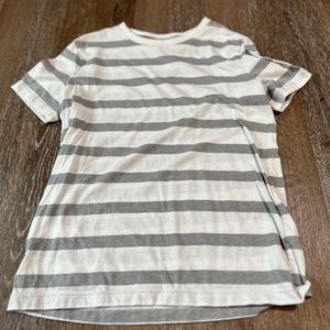 Boy's Gray & White Stripe T-Shirt